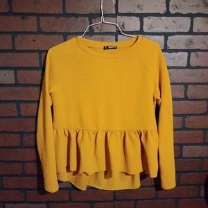 Shein Yellow Ruffle Shirt M